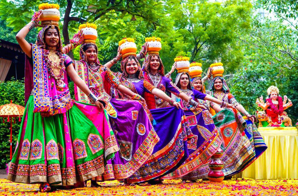Garba dancers Gujarat Navratri traditional